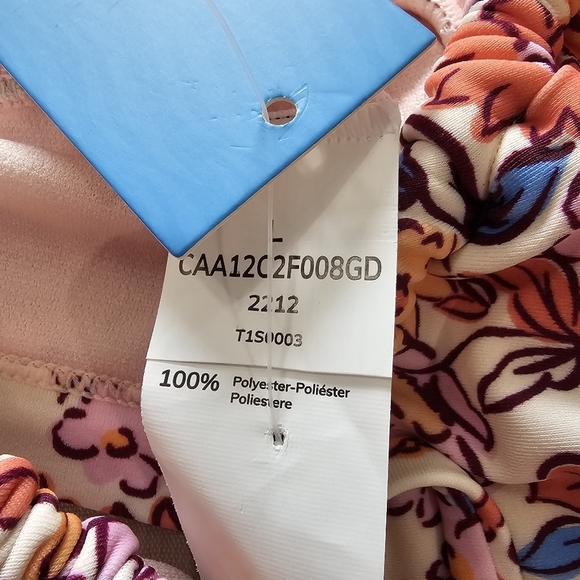 Cupshe Arty Petals Shirred Lace Back Bralette Mid Rise Bikini Set Sz Large NWTS - Picture 11 of 16